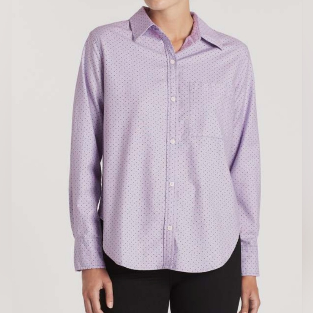 CURRENT/Elliott The Neal Shirt -Orchid Polka Dot In Size 4/Small